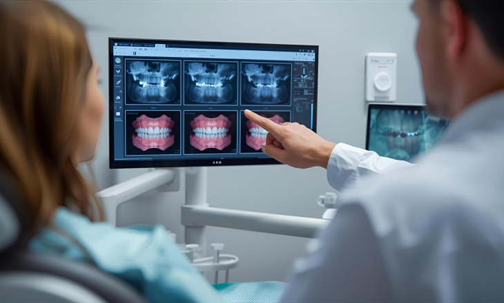 Dentist Showing Digital Scans to Patient
