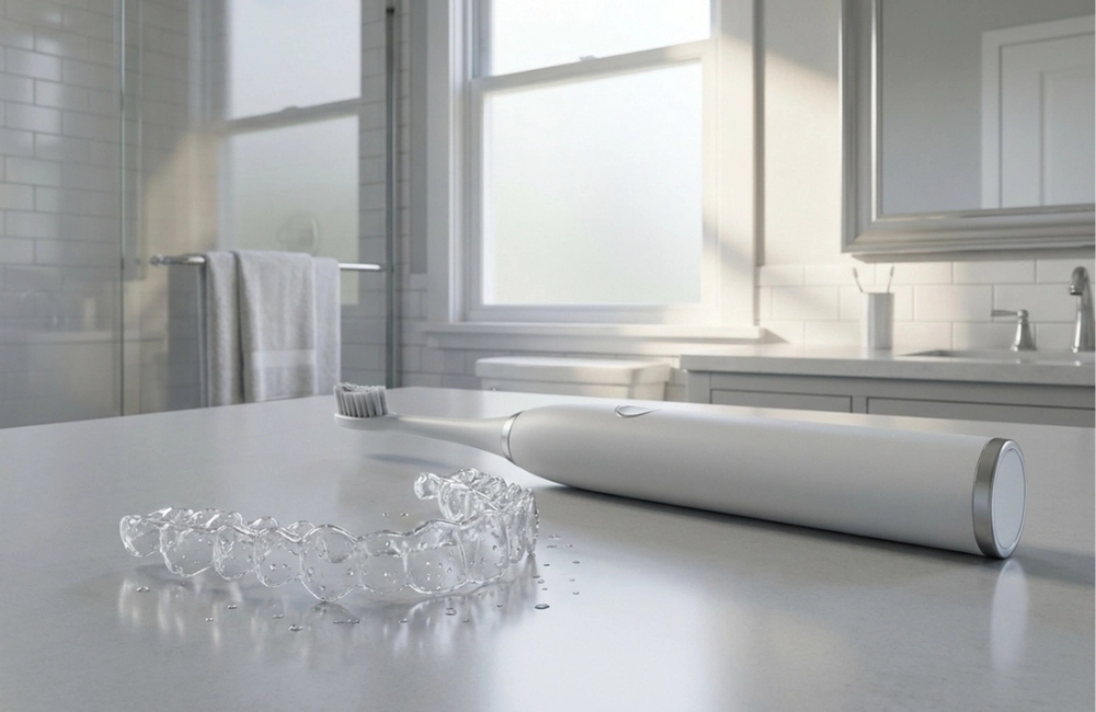 Electric toothbrush and clear dental tray