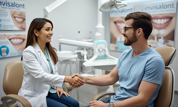 Dentist Shaking Hands with a Patient