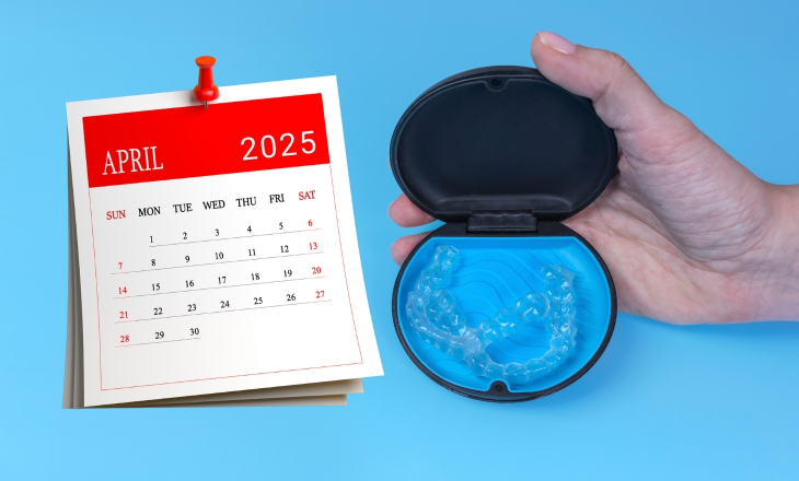 An Invisalign Case Next to Calendar