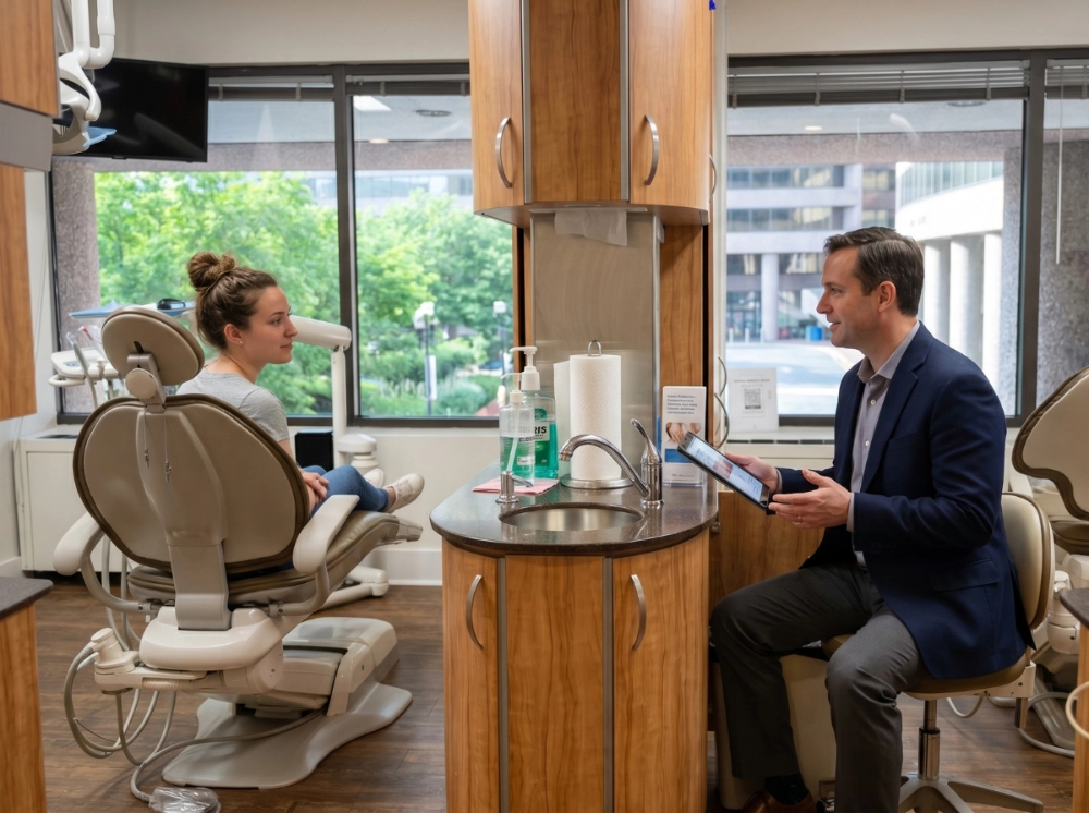 Clinic Smile design consultation inside Smile Perfectors clinic.