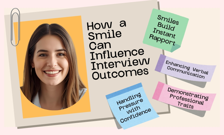 Job Interview Outcomes Smiling Young Woman and Some Sticky Notes Beside