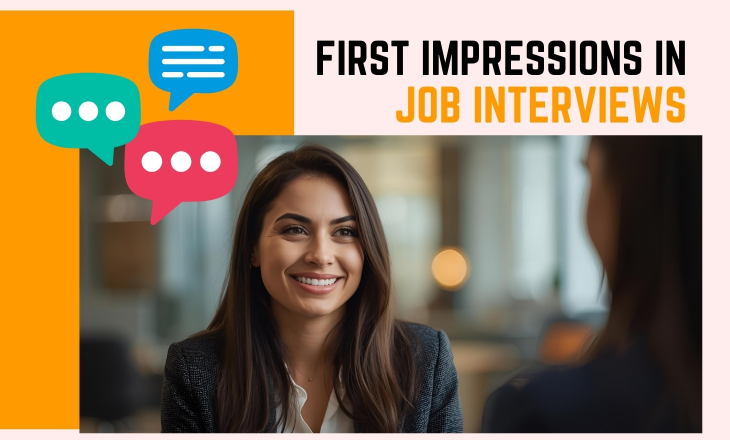 Job Interview Woman with a confident smile in front of Interviewer