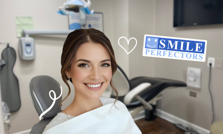 Happy Young Woman Sitting on Dental Chair