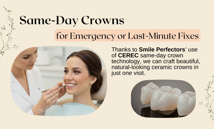 Dentist Showing up Crowns to Patient