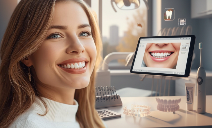 Smiling Young Woman Close up at Dentistry