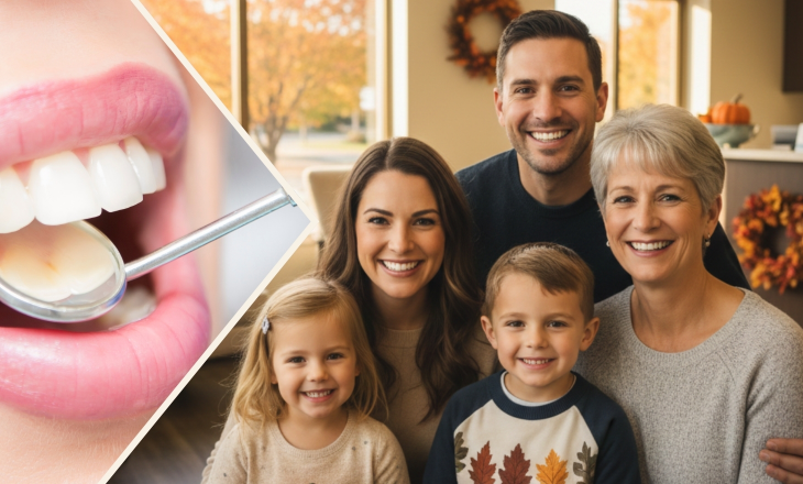 A Happy Family Smiling at Camera