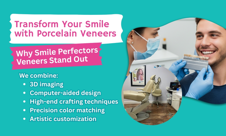 Porcelain Veneers Dentist Showing Porcelain Veneers To Patient