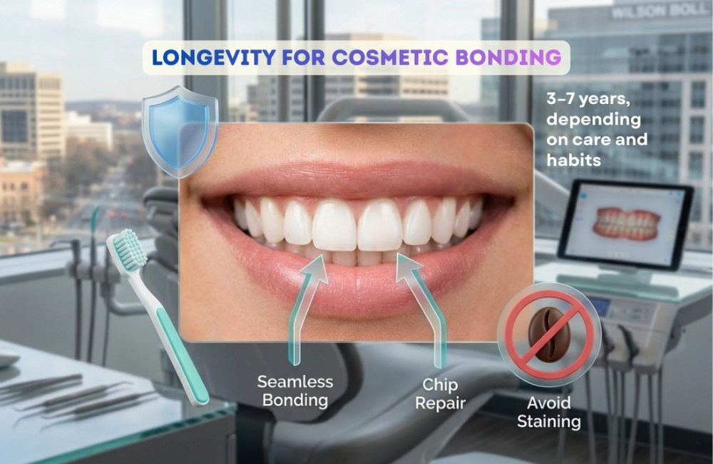Longevity Smile close up with some dental elements around