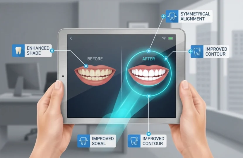 Digital smile improvement before after