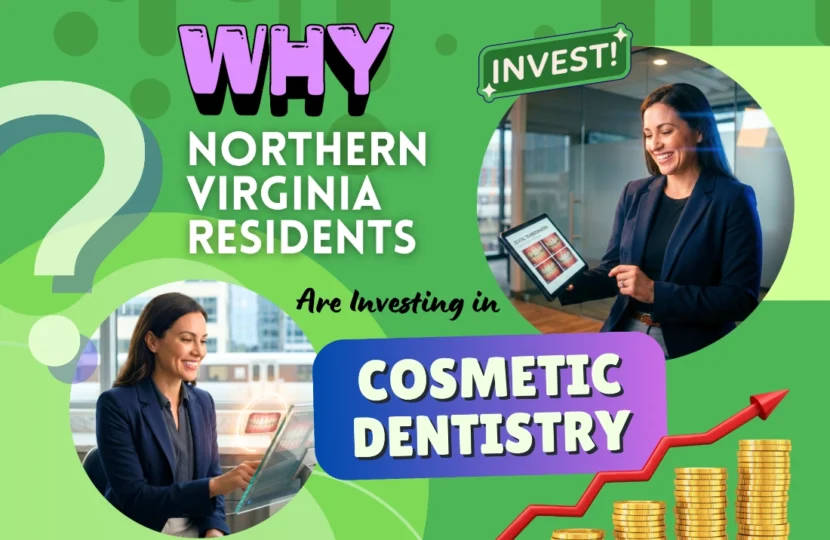 A sophisticated Northern Virginia professional viewing a digital aesthetic dental plan.