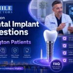 Dental implant FAQ for Arlington patients featuring a Smile Perfectors implant consultation.
